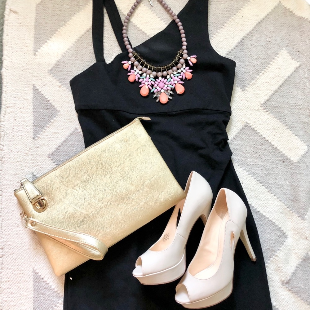 EUC DVF Nomie LBD Black Asymmetrical Dress 2